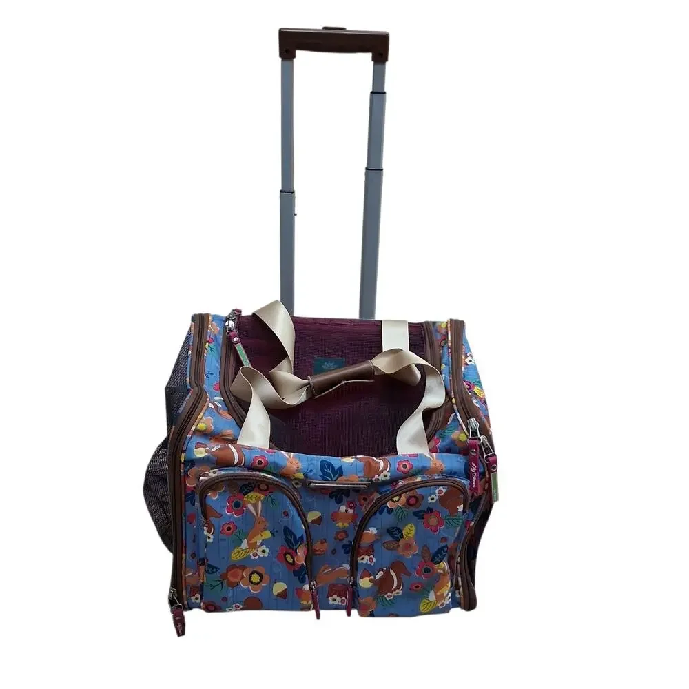 LILY BLOOM Travel PET CARRIER Roller SM/MED Forest Squirrel